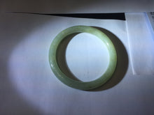 Load image into Gallery viewer, 54.4mm Certified type A 100% Natural light green gray black slim round cut Jadeite bangle PA199-2453
