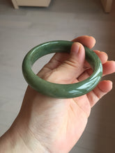 Load image into Gallery viewer, 56mm certified 100% natural Type A oliy dark green(油青) brown jadeite jade bangle BS101-4047
