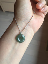 Load image into Gallery viewer, 9.5-17mm Type A 100% Natural icy watery oily dark green gray black(油青)  Jadeite Jade Safety Guardian Button donuts Pendant group AU80 add on item
