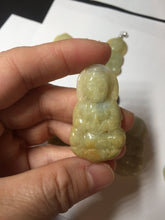 Load image into Gallery viewer, 100% natural white grade A yellow/brown/green jadeite jade Guanyin pendants AX160
