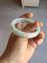 Load image into Gallery viewer, 52mm 100% natural Type A sunny green pink carved and golden-painted jadeite jade bangle PH201
