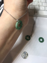 Load image into Gallery viewer, 16.3mm Type A 100% Natural sunny green Jadeite Safety Guardian Button donuts pendant PF52
