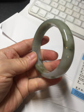 Load image into Gallery viewer, 54mm certified natural 100% natural Type A light green brown purple ethereal mist oval jadeite jade bangle AA37-5303
