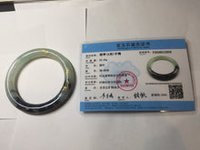 Load image into Gallery viewer, 58mm 100% Natural type A icy watery green dark carved flowers golden-painted round cut Jadeite Jade bangle PH73-5858
