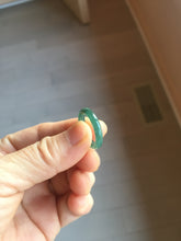 Load image into Gallery viewer, 16.5mm size 6 100% natural type A icy watery green/blue icy watery Guatemala jadeite jade band ring group PA256
