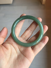 Load image into Gallery viewer, 56mm Certified 100% natural Type A oily dark green/ gray (老油青) round cut jadeite jade bangle PD115
