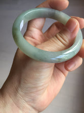 Load image into Gallery viewer, 54.7mm certified type A 100% Natural light purple brown green(FU LU SHOU) dark green gray(淡油青) black jadeite jade bangle BS153-0489
