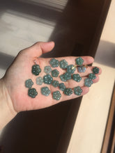 Load image into Gallery viewer, 100% Natural type A icy watery blue green gray Guatemala jadeite Forget-Me-Not(勿忘我) Flower Pendant group BP180
