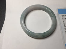 Load image into Gallery viewer, 55.5mm Certified Type A 100% Natural light green purple with floating flowers Jadeite bangle PA131-6646
