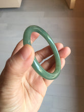 Load image into Gallery viewer, 56mm Certified 100% natural Type A oily dark green/ gray (老油青) round cut jadeite jade bangle PD115
