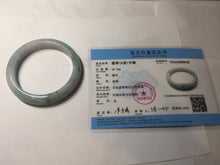 Load image into Gallery viewer, 55.5mm Certified Type A 100% Natural light green purple with floating flowers Jadeite bangle PA131-6646
