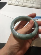 Load image into Gallery viewer, 54mm certified 100% natural Type A green white with green floating flowers chubby jadeite bangle PB245-9551
