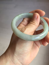 Load image into Gallery viewer, 54.7mm certified type A 100% Natural light purple brown green(FU LU SHOU) dark green gray(淡油青) black jadeite jade bangle BS153-0489
