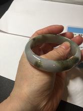 Load image into Gallery viewer, 54mm certified natural 100% natural Type A light green brown purple ethereal mist oval jadeite jade bangle AA37-5303
