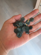 Load image into Gallery viewer, 100% Natural type A icy watery blue green gray Guatemala jadeite Forget-Me-Not(勿忘我) Flower Pendant group BP180
