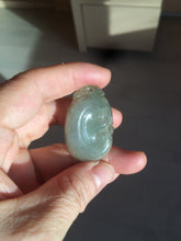 Load image into Gallery viewer, 100% Natural type A dark green/light green/gray jadeite Jade RuYi(如意) pendant BF75
