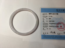 Load image into Gallery viewer, Sold! please don&#39;t order, Thanks.  62mm Certified Type A 100% Natural white light purple slim round cut Jadeite bangle AU35-8538
