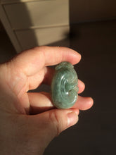 Load image into Gallery viewer, 100% Natural type A dark green/light green/gray jadeite Jade RuYi(如意) pendant BF75
