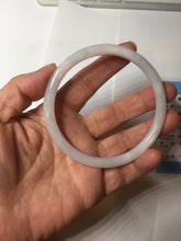 Load image into Gallery viewer, Sold! please don&#39;t order, Thanks.  62mm Certified Type A 100% Natural white light purple slim round cut Jadeite bangle AU35-8538
