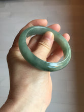 Load image into Gallery viewer, 56.8mm Certified 100% natural Type A oily dark green/ gray (老油青) jadeite jade bangle PD114
