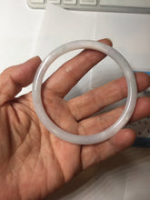 Load image into Gallery viewer, Sold! please don&#39;t order, Thanks.  62mm Certified Type A 100% Natural white light purple slim round cut Jadeite bangle AU35-8538
