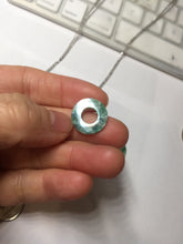 Load image into Gallery viewer, 16.3mm Type A 100% Natural sunny green Jadeite Safety Guardian Button donuts pendant PF52
