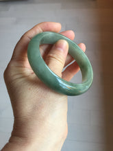 Load image into Gallery viewer, 56.8mm Certified 100% natural Type A oily dark green/ gray (老油青) jadeite jade bangle PD114
