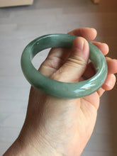 Load image into Gallery viewer, 56.8mm Certified 100% natural Type A oily dark green/ gray (老油青) jadeite jade bangle PD114

