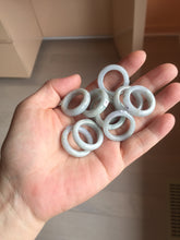 Load image into Gallery viewer, Size 6 1/2 100% natural type A light purple white jadeite band ring group AA110

