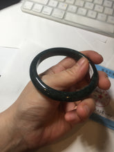 Load image into Gallery viewer, 55.5mm Certified Type A 100% Natural deep sea green/blue/gray/white Guatemala Jadeite bangle PC24-8528
