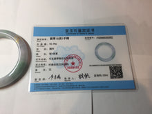 Load image into Gallery viewer, 55.8mm 100% Natural type A green purple white carved flowers and golden-painted Jadeite Jade bangle PB283-0262

