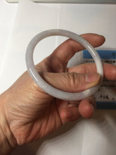 Load image into Gallery viewer, Sold! please don&#39;t order, Thanks.  62mm Certified Type A 100% Natural white light purple slim round cut Jadeite bangle AU35-8538
