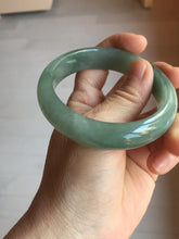 Load image into Gallery viewer, 56.8mm Certified 100% natural Type A oily dark green/ gray (老油青) jadeite jade bangle PD114

