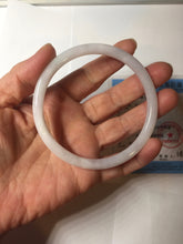 Load image into Gallery viewer, Sold! please don&#39;t order, Thanks.  62mm Certified Type A 100% Natural white light purple slim round cut Jadeite bangle AU35-8538
