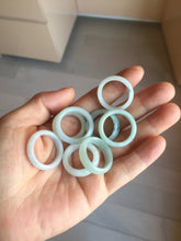 Load image into Gallery viewer, Size 6 1/2-9 100% natural type A white light green broad jadeite jade band ring PA253
