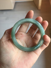 Load image into Gallery viewer, 56.8mm Certified 100% natural Type A oily dark green/ gray (老油青) jadeite jade bangle PD114

