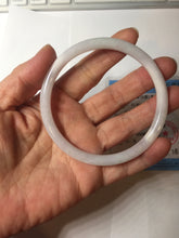 Load image into Gallery viewer, Sold! please don&#39;t order, Thanks.  62mm Certified Type A 100% Natural white light purple slim round cut Jadeite bangle AU35-8538
