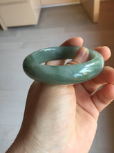 Load image into Gallery viewer, 56.8mm Certified 100% natural Type A oily dark green/ gray (老油青) jadeite jade bangle PD114

