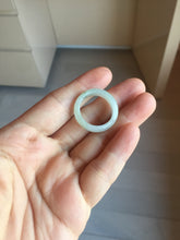 Load image into Gallery viewer, Size 6 1/2-9 100% natural type A white light green broad jadeite jade band ring PA253
