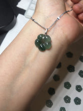 Load image into Gallery viewer, 100% Natural type A icy watery blue green gray Guatemala jadeite Forget-Me-Not(勿忘我) Flower Pendant group BP180
