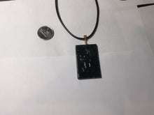 Load image into Gallery viewer, Type A 100% Natural dark green/blue/black Guatemala Jadeite hand/flower The World in a Single Bloom (一花一世界) Safe and sound rectangle pendant PF53
