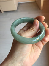 Load image into Gallery viewer, 56.8mm Certified 100% natural Type A oily dark green/ gray (老油青) jadeite jade bangle PD114
