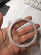 Load image into Gallery viewer, Sold! please don&#39;t order, Thanks.  62mm Certified Type A 100% Natural white light purple slim round cut Jadeite bangle AU35-8538
