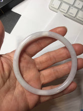 Load image into Gallery viewer, Sold! please don&#39;t order, Thanks.  62mm Certified Type A 100% Natural white light purple slim round cut Jadeite bangle AU35-8538
