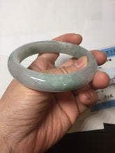 Load image into Gallery viewer, 58.5mm Certified Type A 100% Natural icy watery green/purple chubby Jadeite Jade bangle PB246-9529
