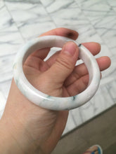 Load image into Gallery viewer, 59.4mm Certificated Type A 100% Natural White purple with green floating flowers Jadeite Jade bangle G110-1-9523
