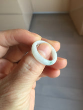 Load image into Gallery viewer, Size 3 3/4-9 1/4100% natural type A white light green light green jadeite jade band ring PA254
