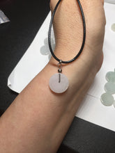 Load image into Gallery viewer, 14.8mm Type A 100% Natural icy watery light purple/yellow/white /green Jadeite Jade Safety Guardian Button Pendant group AX161
