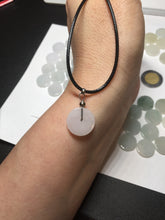 Load image into Gallery viewer, 14.8mm Type A 100% Natural icy watery light purple/yellow/white /green Jadeite Jade Safety Guardian Button Pendant group AX161
