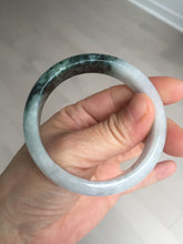 Load image into Gallery viewer, 53.4mm Certified Type A 100% Natural light purple/dark green jadeite Jade bangle BM60

